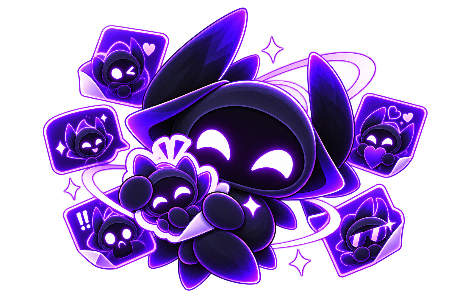 Kaoli cercado por stickers